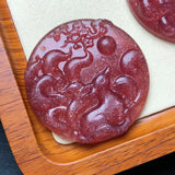 Red Strawberry Quartz Nine-Tailed Fox Pendant