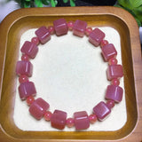 Fengbaowu Natural Red Yanyuan Agate Bracelet Cube Beads