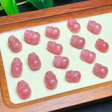 Natural Stone Rhodochrosite Pixiu Mythical Wild Animal Crystal Figurine Gift