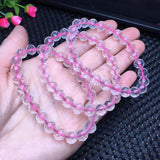 1 Pc Rose Quartz Bracelet Faceted Round Bead Crystal Reiki Healing Jewelry