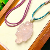 Rose Quartz Nine-Tailed Fox Pendant Crystal Jewelry for Women