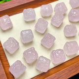 Natural Stone Rose Quartz Cube Bead for Jewelry Making