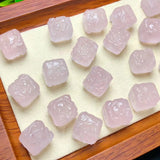 Natural Stone Rose Quartz Cube Bead for Jewelry Making