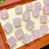 Natural Stone Rose Quartz Cube Bead for Jewelry Making