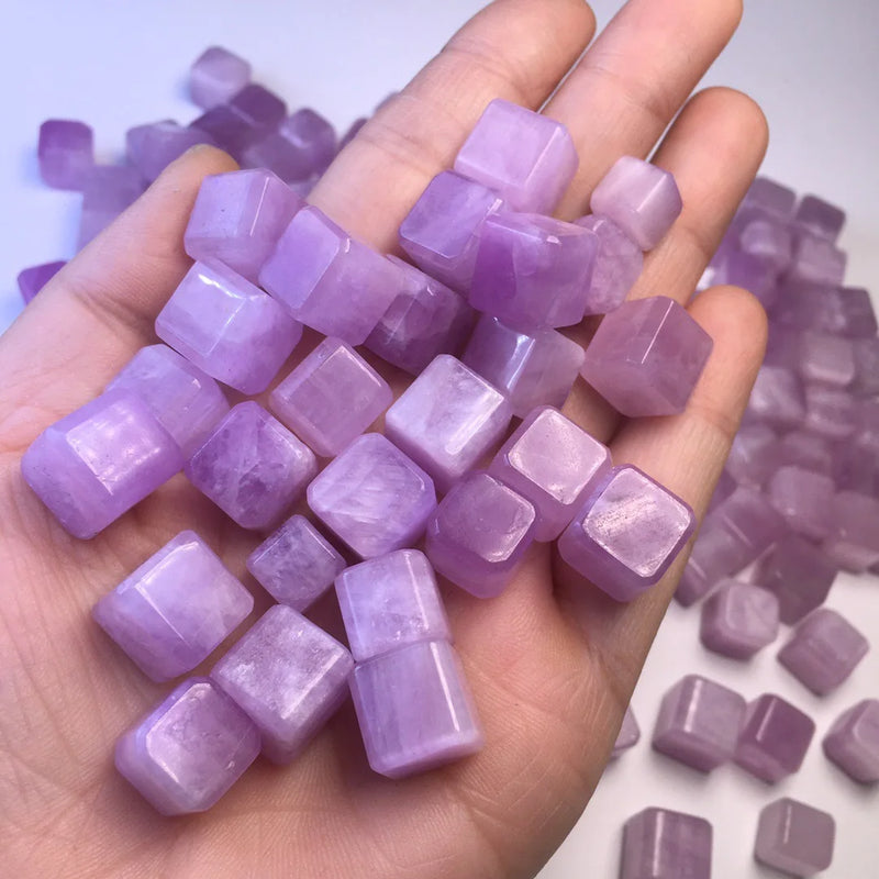 Fengbaowu Natural Kunzite Cube Jewelry Making For Women