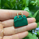 Malachite Bag Shape Pendant Crystal Healing Stone Jewelry Gift