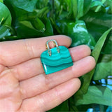 Malachite Bag Shape Pendant Crystal Healing Stone Jewelry Gift