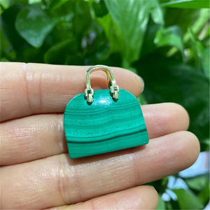 Malachite Bag Shape Pendant Crystal Healing Stone Jewelry Gift