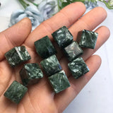 Natural Seraphinite Small Cube for Jewelry Making - Crystal Gift for Women