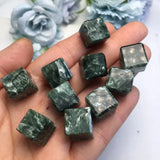 Natural Seraphinite Small Cube for Jewelry Making - Crystal Gift for Women