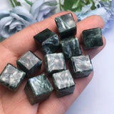 Natural Seraphinite Small Cube for Jewelry Making - Crystal Gift for Women