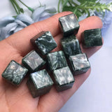 Natural Seraphinite Small Cube for Jewelry Making - Crystal Gift for Women