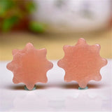 Natural Sunstone Peach Moonstone Earring Pendant Ring Set