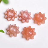 Natural Sunstone Peach Moonstone Earring Pendant Ring Set