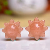 Natural Sunstone Peach Moonstone Earring Pendant Ring Set