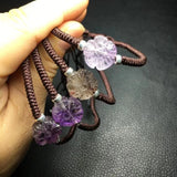 Fengbaowu Natural Stone 7 Quartz Flower Bracelet 925 Sterling Silver