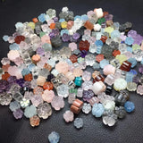1 Pc Natural Stone Crystal Quartz Flower Pendant Carved Plant Gift DIY
