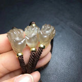 Sunstone Fox Bracelet 925 Silver Bead Jewelry Gift