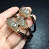 Sunstone Fox Bracelet 925 Silver Bead Jewelry Gift
