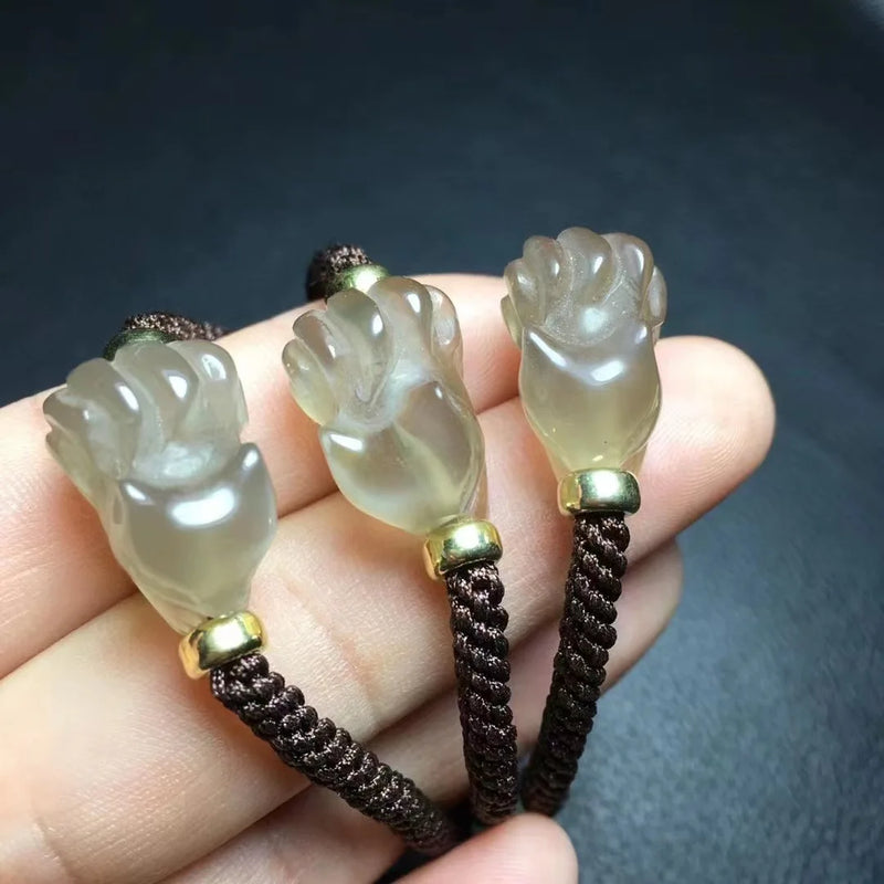 Sunstone Fox Bracelet 925 Silver Bead Jewelry Gift