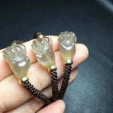 Sunstone Fox Bracelet 925 Silver Bead Jewelry Gift