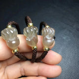 Sunstone Fox Bracelet 925 Silver Bead Jewelry Gift