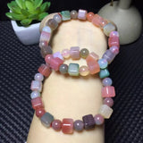 Natural Stone Yanyuan Agate Bracelet Cube Beads Healing Jewelry Gift