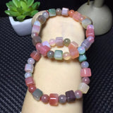 Natural Stone Yanyuan Agate Bracelet Cube Beads Healing Jewelry Gift