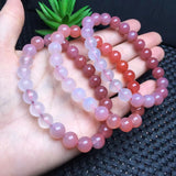 Fengbaowu Yanyuan Agate Bracelet Round Beads Crystal Jewelry Gift