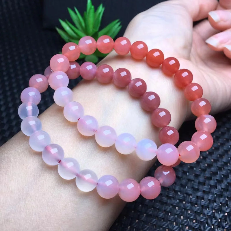 Fengbaowu Yanyuan Agate Bracelet Round Beads Crystal Jewelry Gift