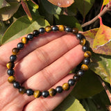 Yellow Tiger Eye Hematite Bracelet Round Beads Crystal Quartz