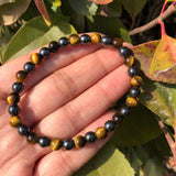 Yellow Tiger Eye Hematite Bracelet Round Beads Crystal Quartz