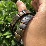 Natural Tiger Eye Bracelet Faceted Bead Bangle Crystal Healing Stone