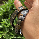 Natural Tiger Eye Bracelet Faceted Bead Bangle Crystal Healing Stone