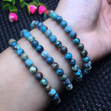 Natural Turquoise Bracelet Round Bead Crystal Healing Stone Jewelry