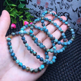 Natural Turquoise Bracelet Round Bead Crystal Healing Stone Jewelry