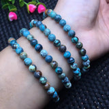 Natural Turquoise Bracelet Round Bead Crystal Healing Stone Jewelry