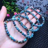 Natural Turquoise Bracelet Round Bead Crystal Healing Stone Jewelry