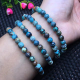Natural Turquoise Bracelet Round Bead Crystal Healing Stone Jewelry