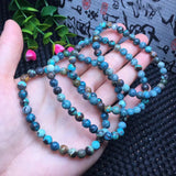 Natural Turquoise Bracelet Round Bead Crystal Healing Stone Jewelry