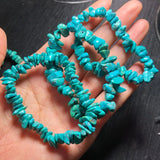 Natural Turquoise Gravel Chips Bracelet Reiki Healing Stone Jewelry