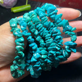 Natural Turquoise Gravel Chips Bracelet Reiki Healing Stone Jewelry