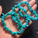 Natural Turquoise Gravel Chips Bracelet Reiki Healing Stone Jewelry