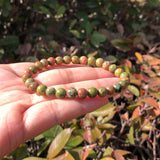 Unakite Bracelet Round Beads Crystal Quartz Healing Stone Women Men Jewelry