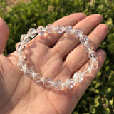 Natural Clear Quartz Bracelet Diamond Faceted Beads Crystal Healing