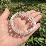 Clear Rock Quartz Bracelet Faceted Bangle Crystal Healing Stone Jewelry Gift