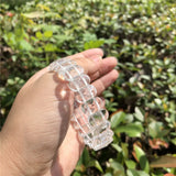Clear Rock Quartz Bracelet Faceted Bangle Crystal Healing Stone Jewelry Gift