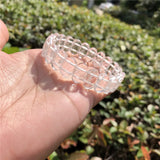 Clear Rock Quartz Bracelet Faceted Bangle Crystal Healing Stone Jewelry Gift