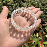 Clear Rock Quartz Bracelet Faceted Bangle Crystal Healing Stone Jewelry Gift