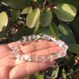 Natural Clear Rock Quartz Bracelet Cube Beads Crystal Healing Stone